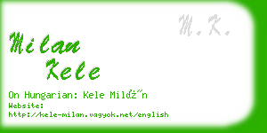 milan kele business card